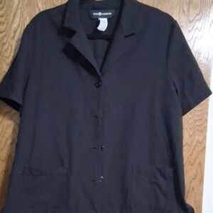Sag Harbor Black Short Sleeve Blouse